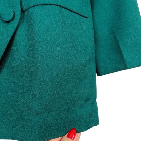 1980s Jennifer James Vintage Emerald Green Blazer Jacket Size 12 Large - Picture 6 of 11